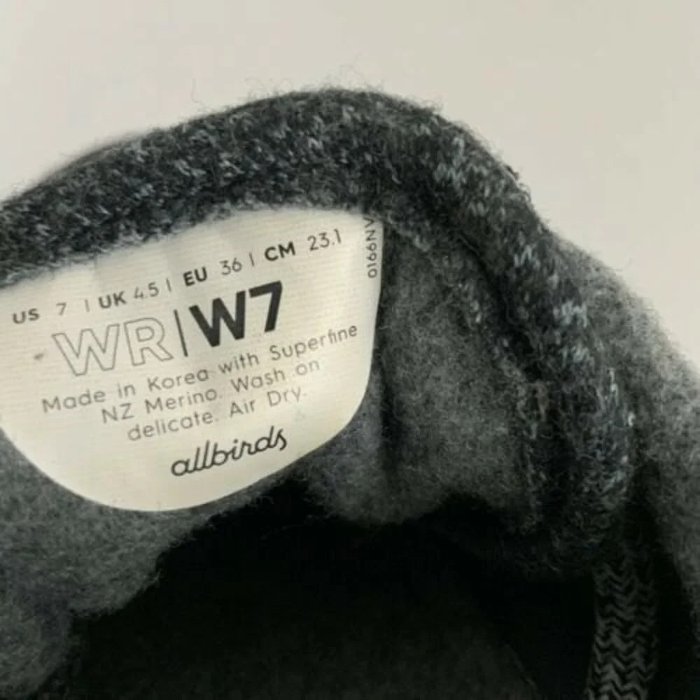 Allbirds Wool Runners Comfort Shoes Natural Black 7